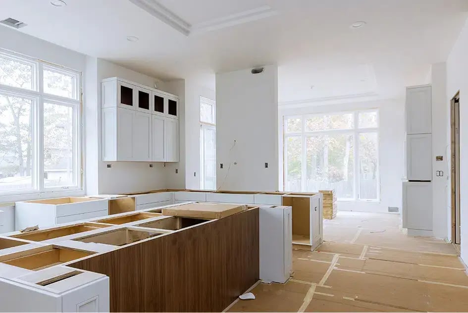 Kitchen in the process of being remodeled