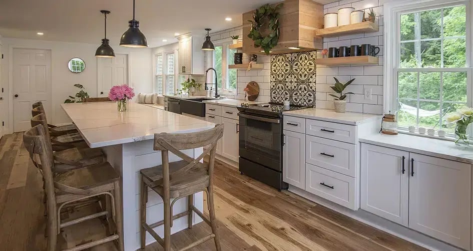 kitchen remodel with wooden floors