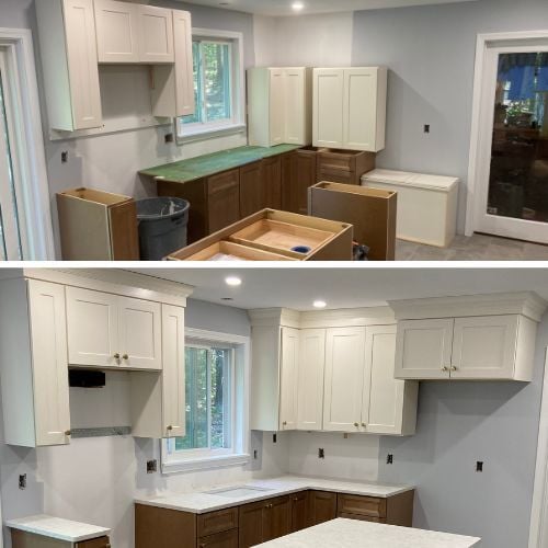 Cabinet Installation with Custom Trim
