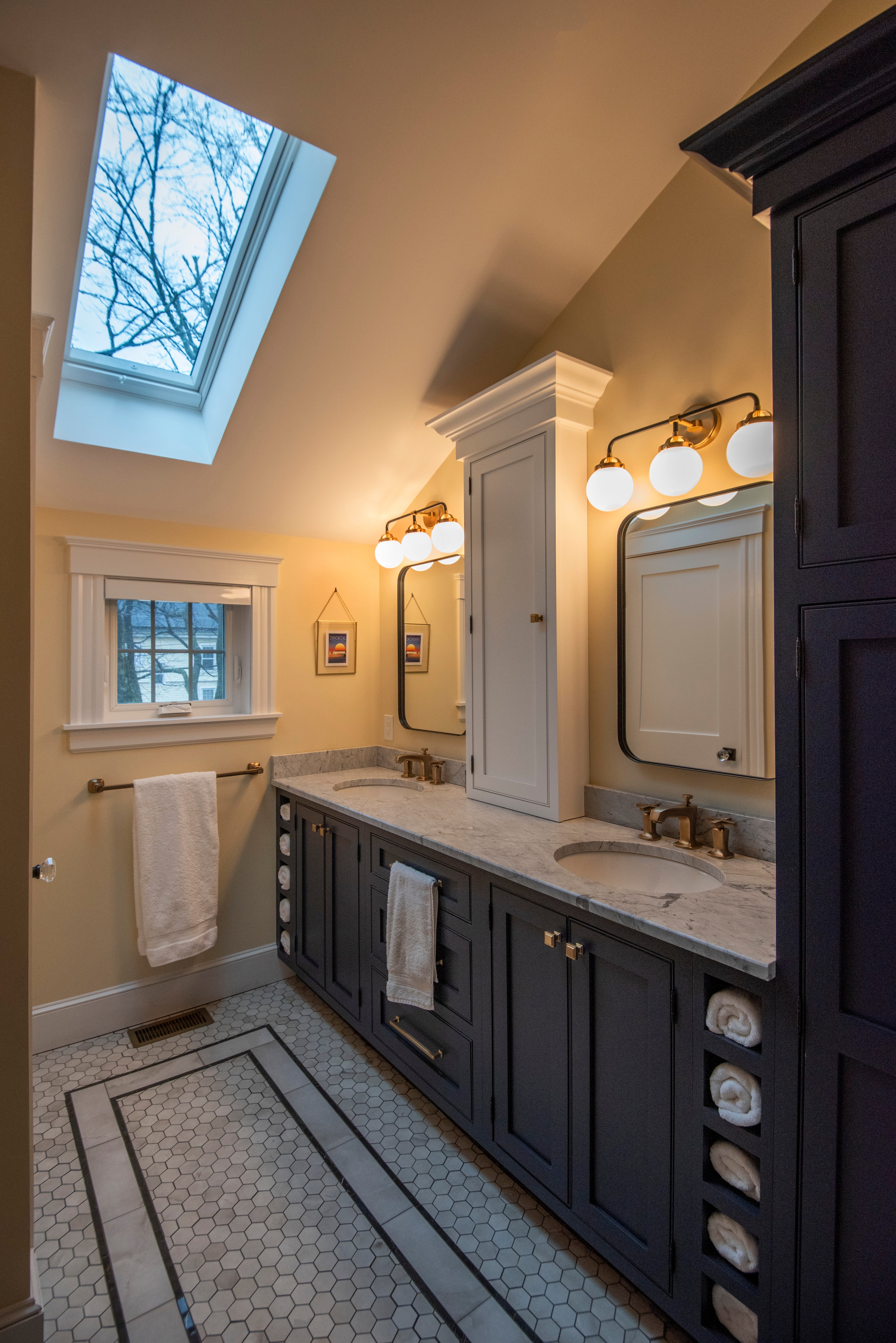 Custom Built-In Double Vanity & Storage Primary Bath Remodel DBR