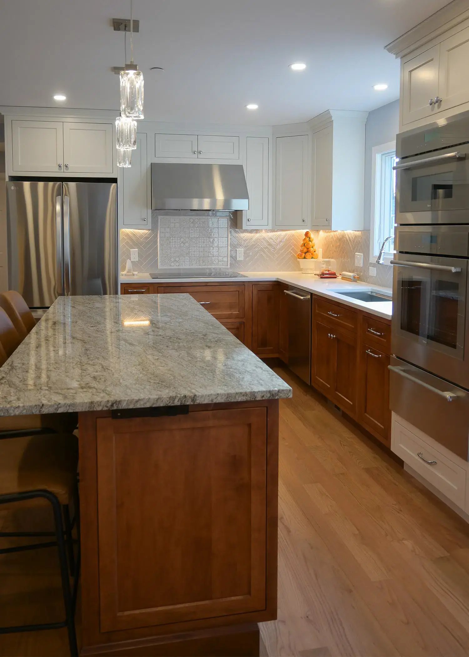 Long view of kitchen remodel in North Andover