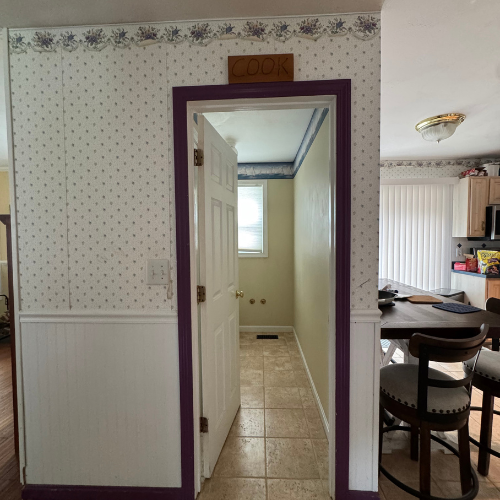 Powder Room From Hall - Before Renovation