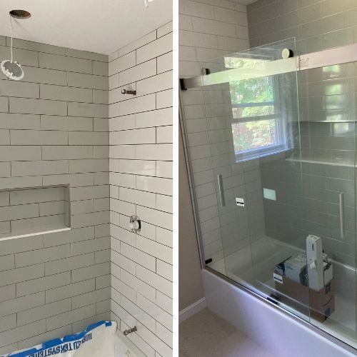 Two-Toned Primary Bath Shower Progress