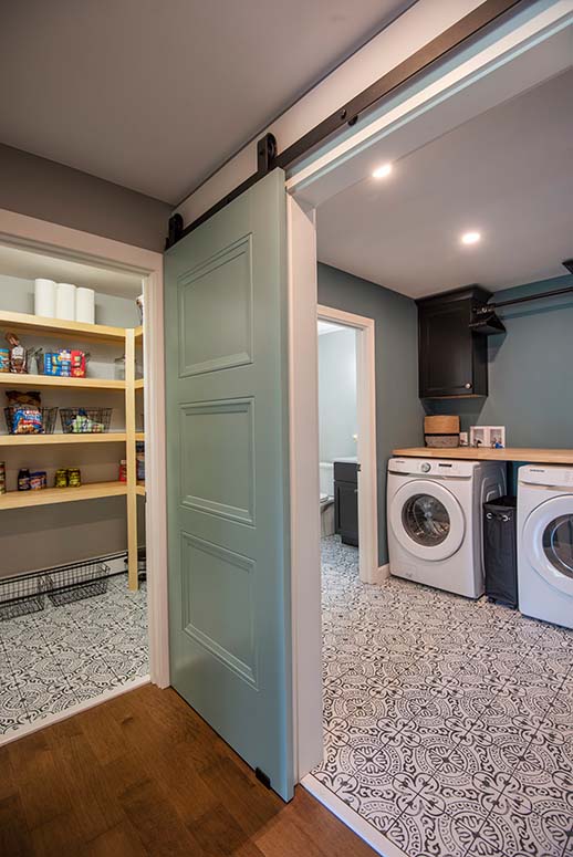 Transitional Contemporary Farmhouse Pantry & Laundry Room
